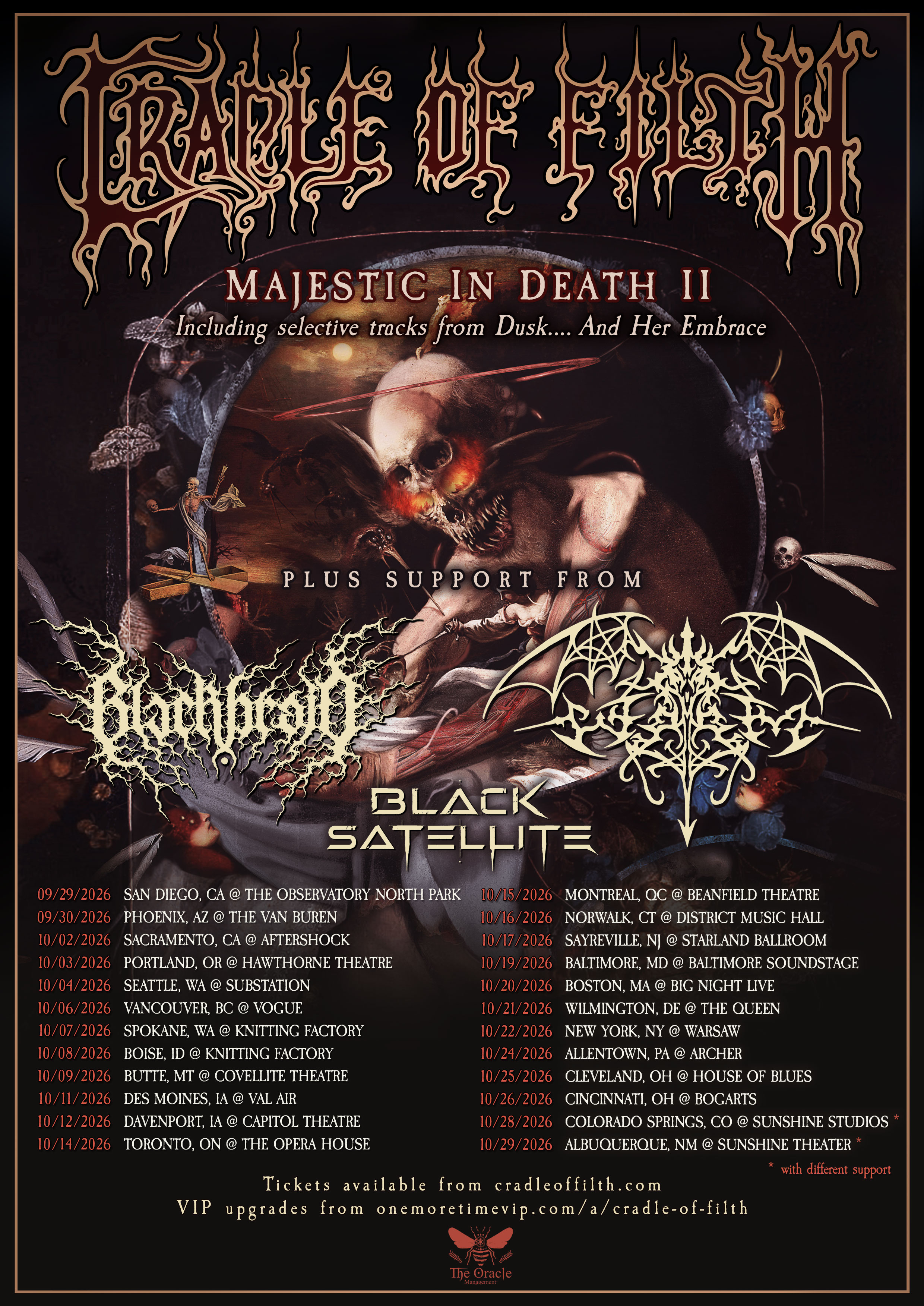 Cradle of Filth turnesinde Moonspell'in yerini Blackbraid aldı